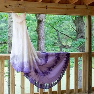 Wedding dress ivory and purple ombre